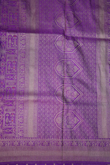 Banarasi Satin Silk Saree with Full Brocade Body – Purple