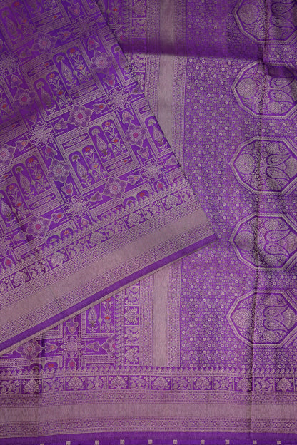 Banarasi Satin Silk Saree with Full Brocade Body – Purple