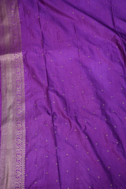 Banarasi Satin Silk Saree with Full Brocade Body – Purple