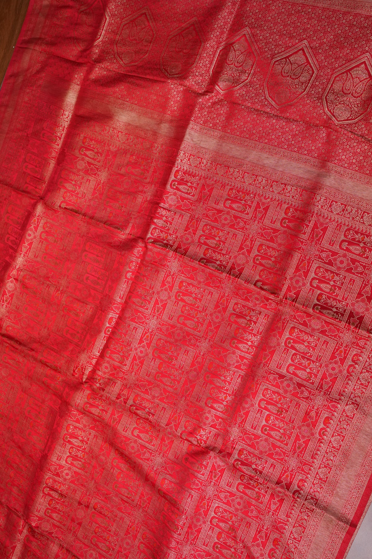 Banarasi Satin Silk Saree with Full Brocade Body – Red