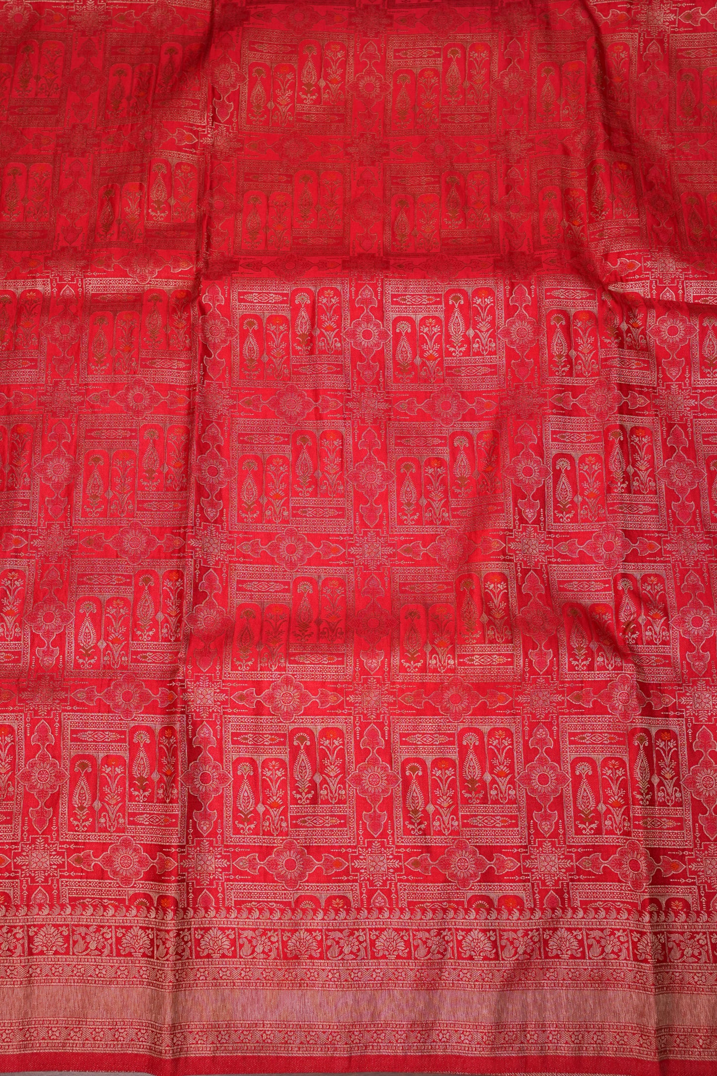 Banarasi Satin Silk Saree with Full Brocade Body – Red
