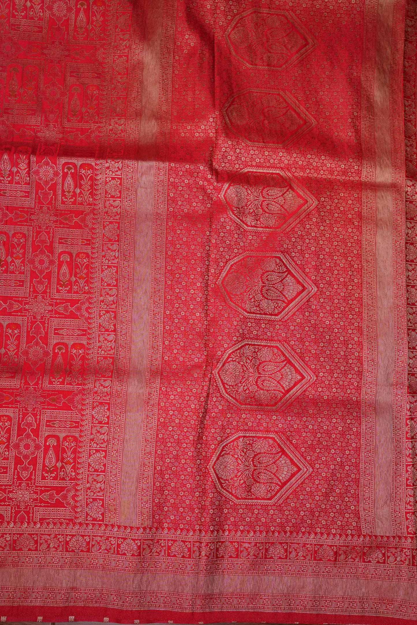 Banarasi Satin Silk Saree with Full Brocade Body – Red