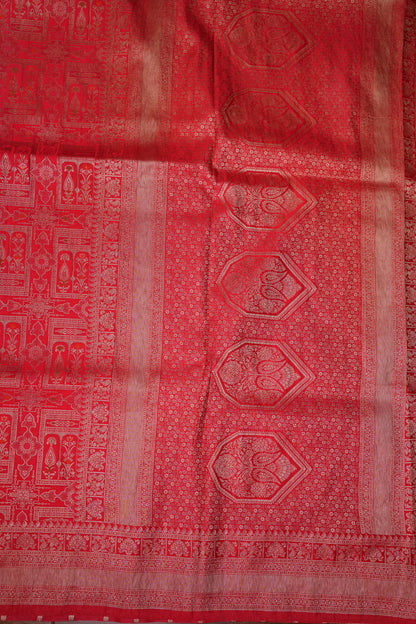 Banarasi Satin Silk Saree with Full Brocade Body – Red