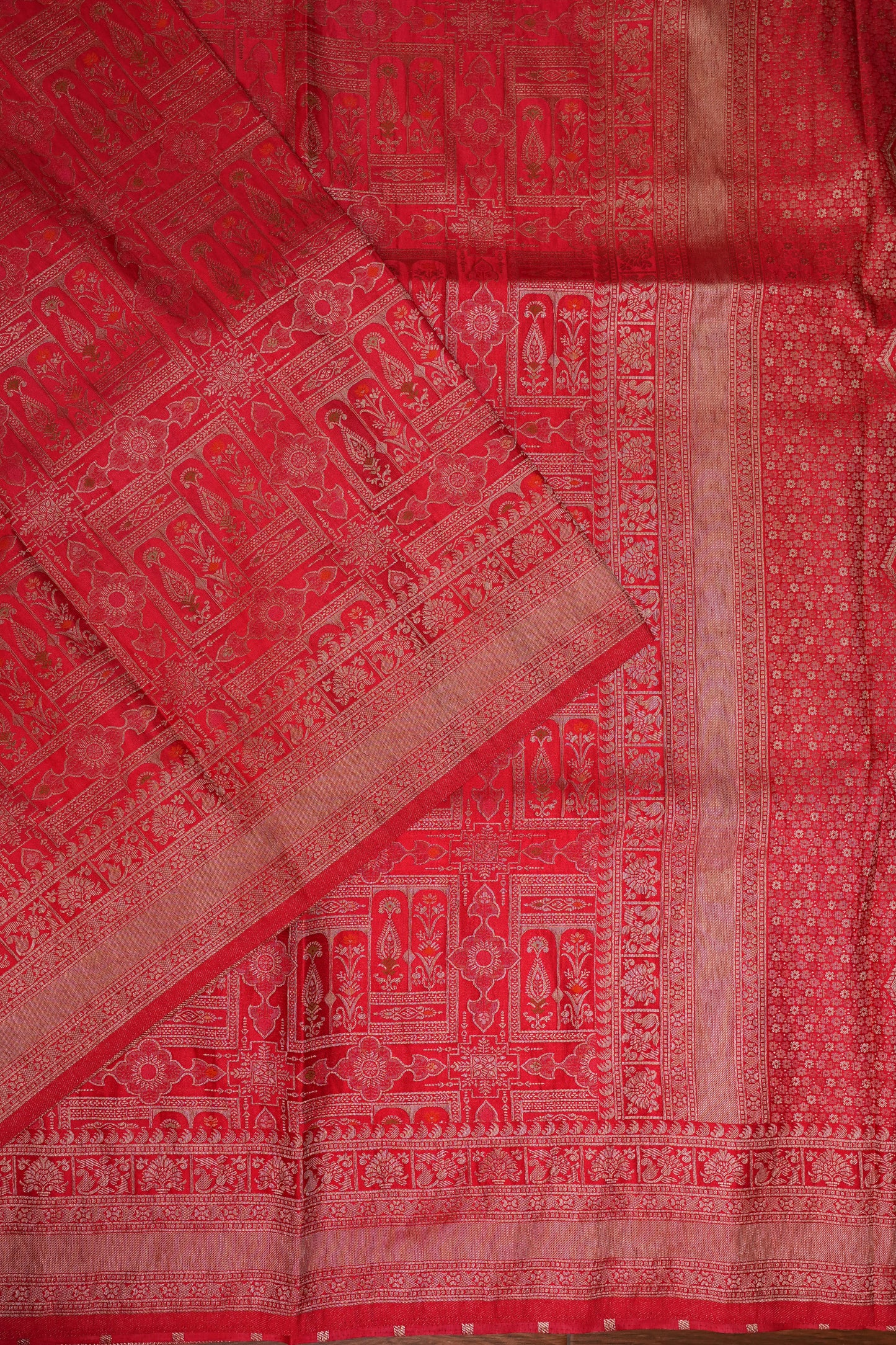 Banarasi Satin Silk Saree with Full Brocade Body – Red