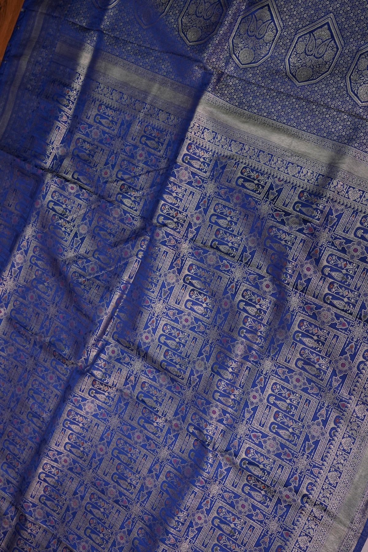 Banarasi Satin Silk Saree with Full Brocade Body – Royal Blue