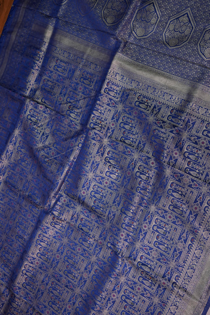 Banarasi Satin Silk Saree with Full Brocade Body – Royal Blue