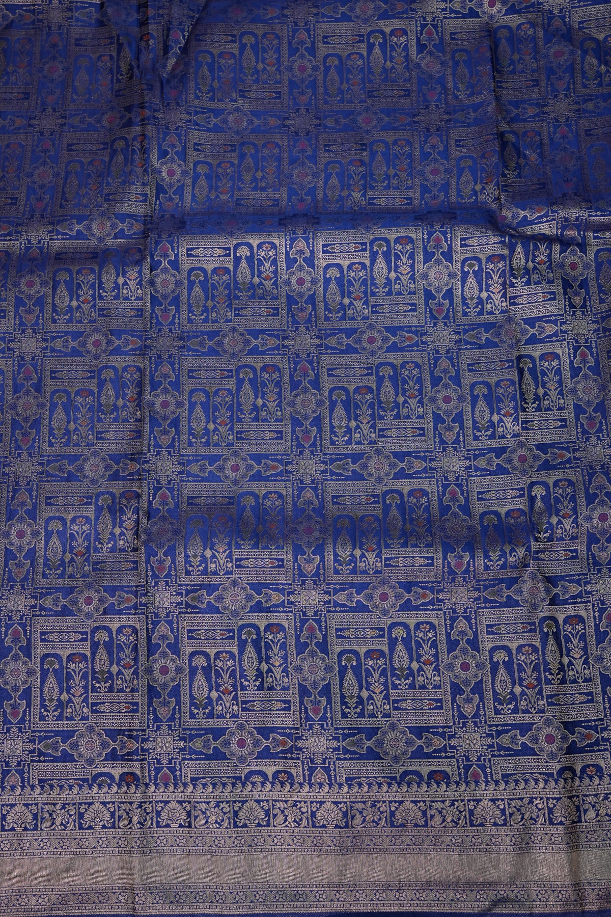 Banarasi Satin Silk Saree with Full Brocade Body – Royal Blue