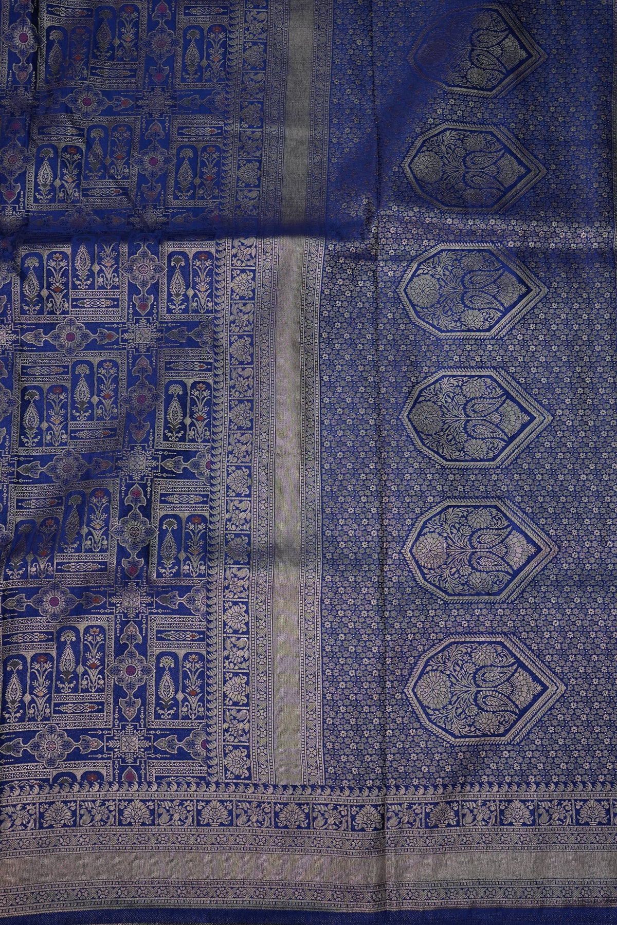 Banarasi Satin Silk Saree with Full Brocade Body – Royal Blue