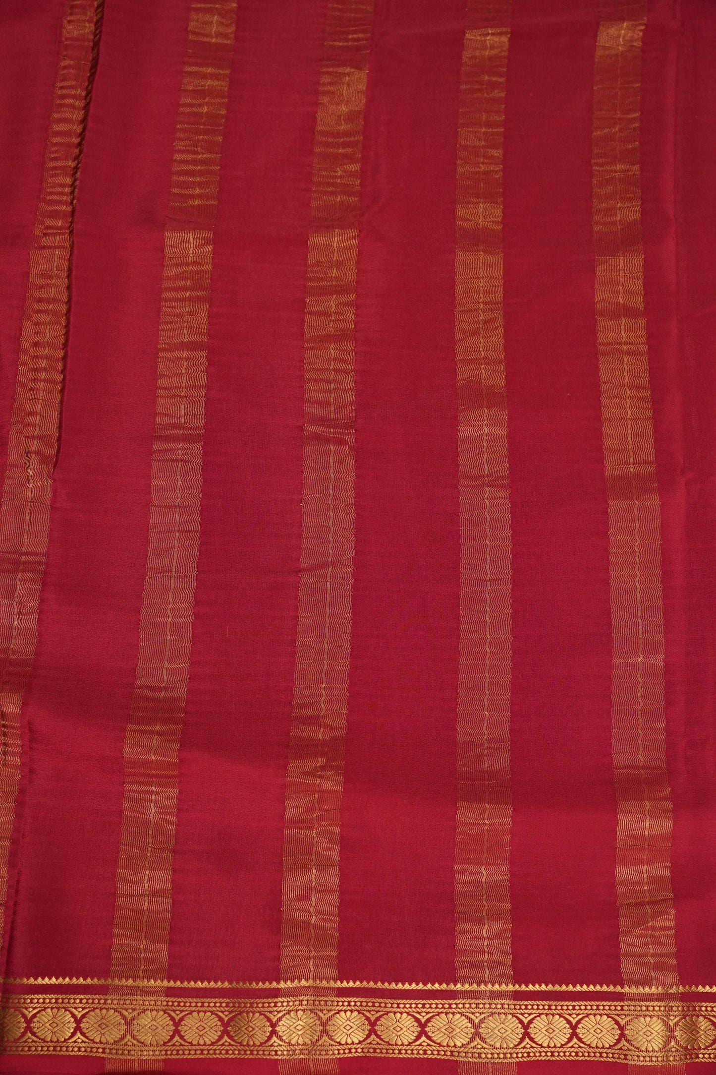 Shibori Tie & Dye Pure Crepe Mysore Silk Saree - Deep Red
