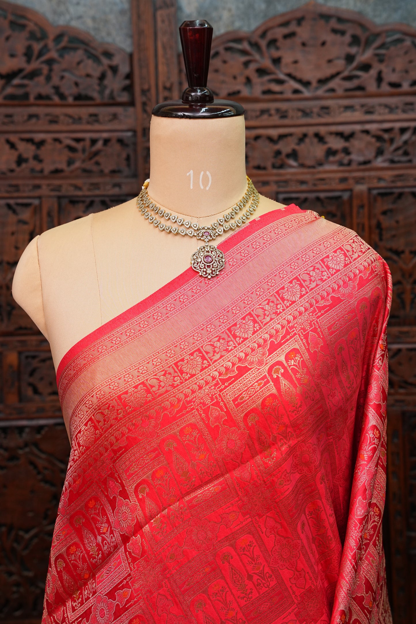 Banarasi Satin Silk Saree with Full Brocade Body – Red