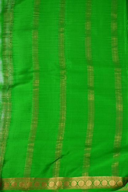 Shibori Tie & Dye Pure Crepe Mysore Silk Saree - Leaf Green