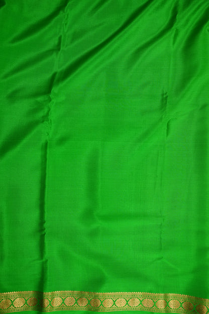 Shibori Tie & Dye Pure Crepe Mysore Silk Saree - Leaf Green