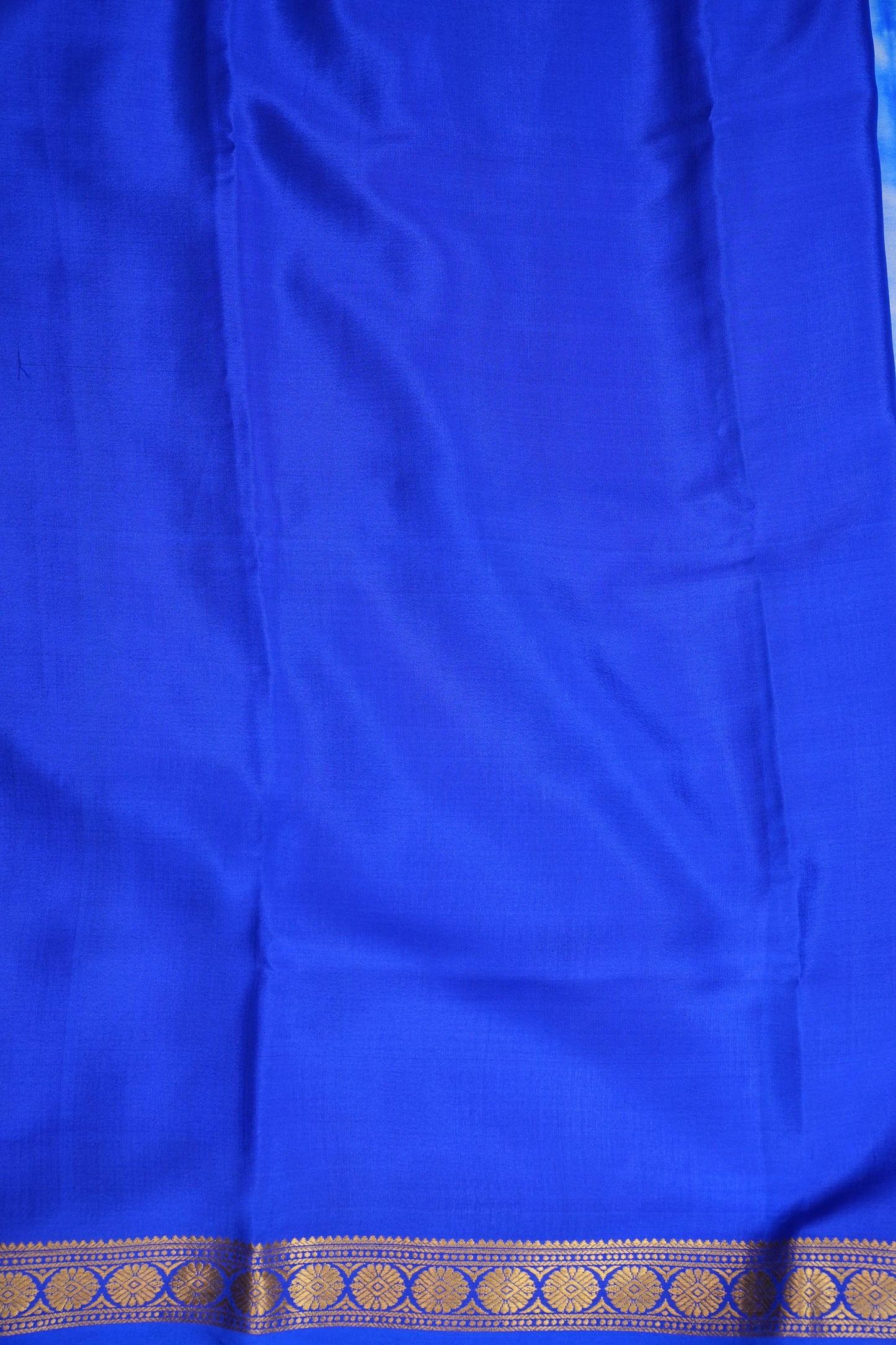 Shibori Tie & Dye Pure Crepe Mysore Silk Saree - Ink Blue
