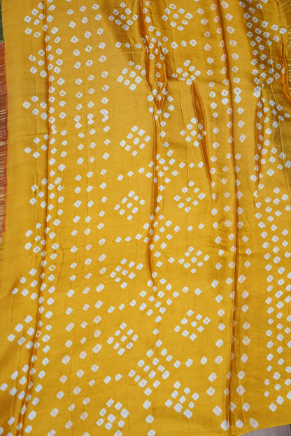Subarnam's Exclusive Statement Saree – Pure Modal Silk Bandhani & Kalamkari Saree