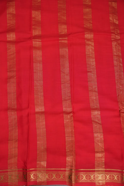 Shibori Tie & Dye Pure Crepe Mysore Silk Saree - Rust Orange
