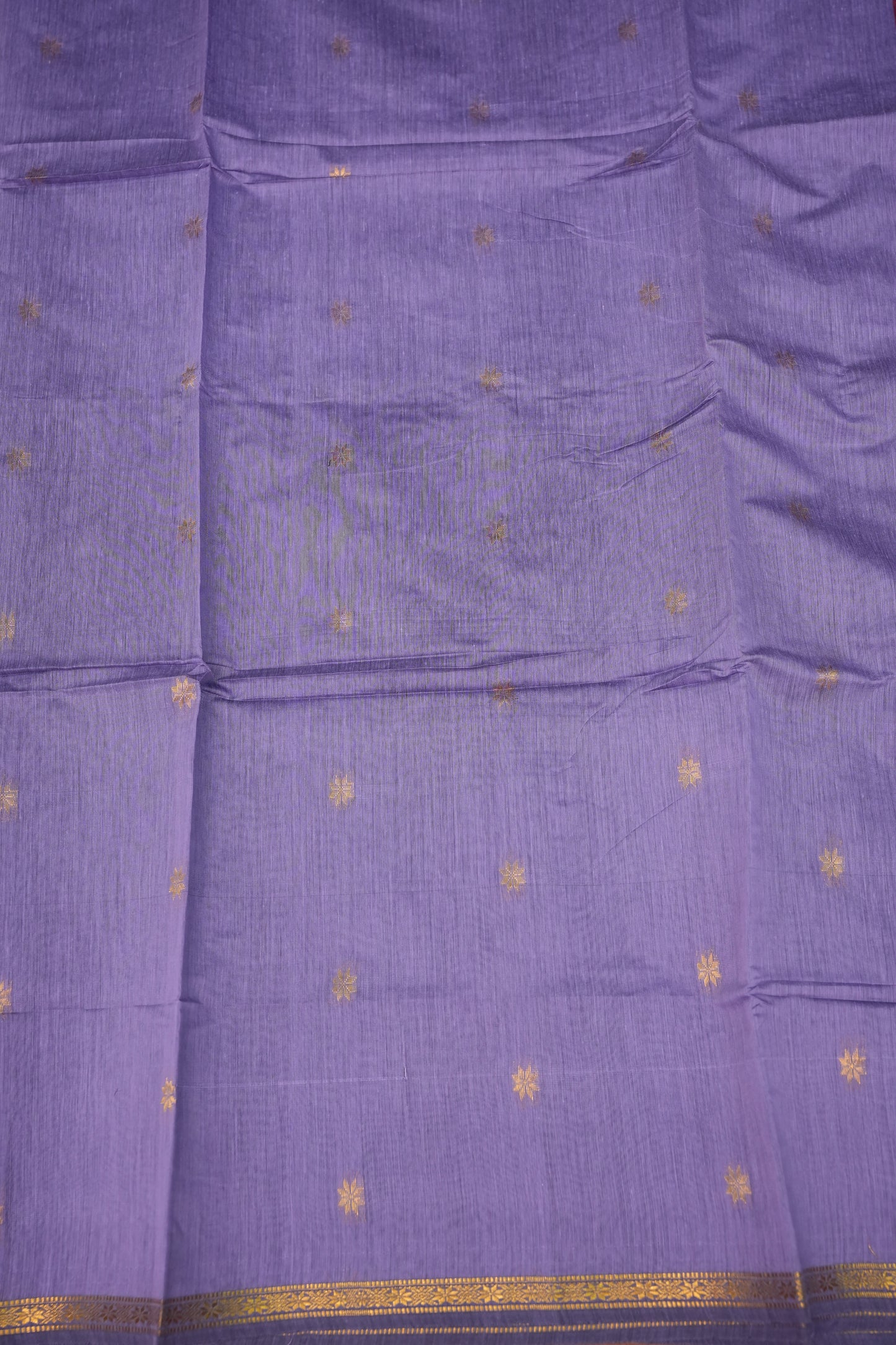 Semi Maheshwari Silk Cotton Saree – Lavender & Rani Pink with Zari Buttas