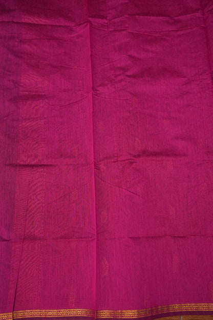 Semi Maheshwari Silk Cotton Saree – Navy Blue & Rani Pink with Zari Buttas