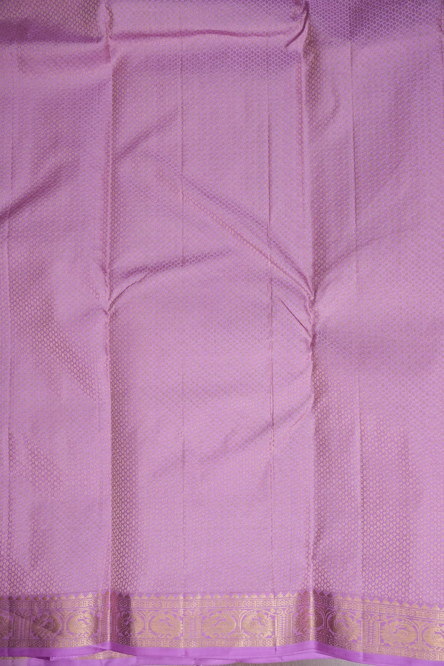 Beige & Lilac Pure Kanchipuram Silk Saree|Silk Mark Certified