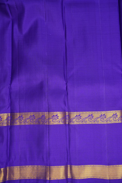 Mustard & Purple Pure Kanchipuram Silk Saree|Silk Mark Certified