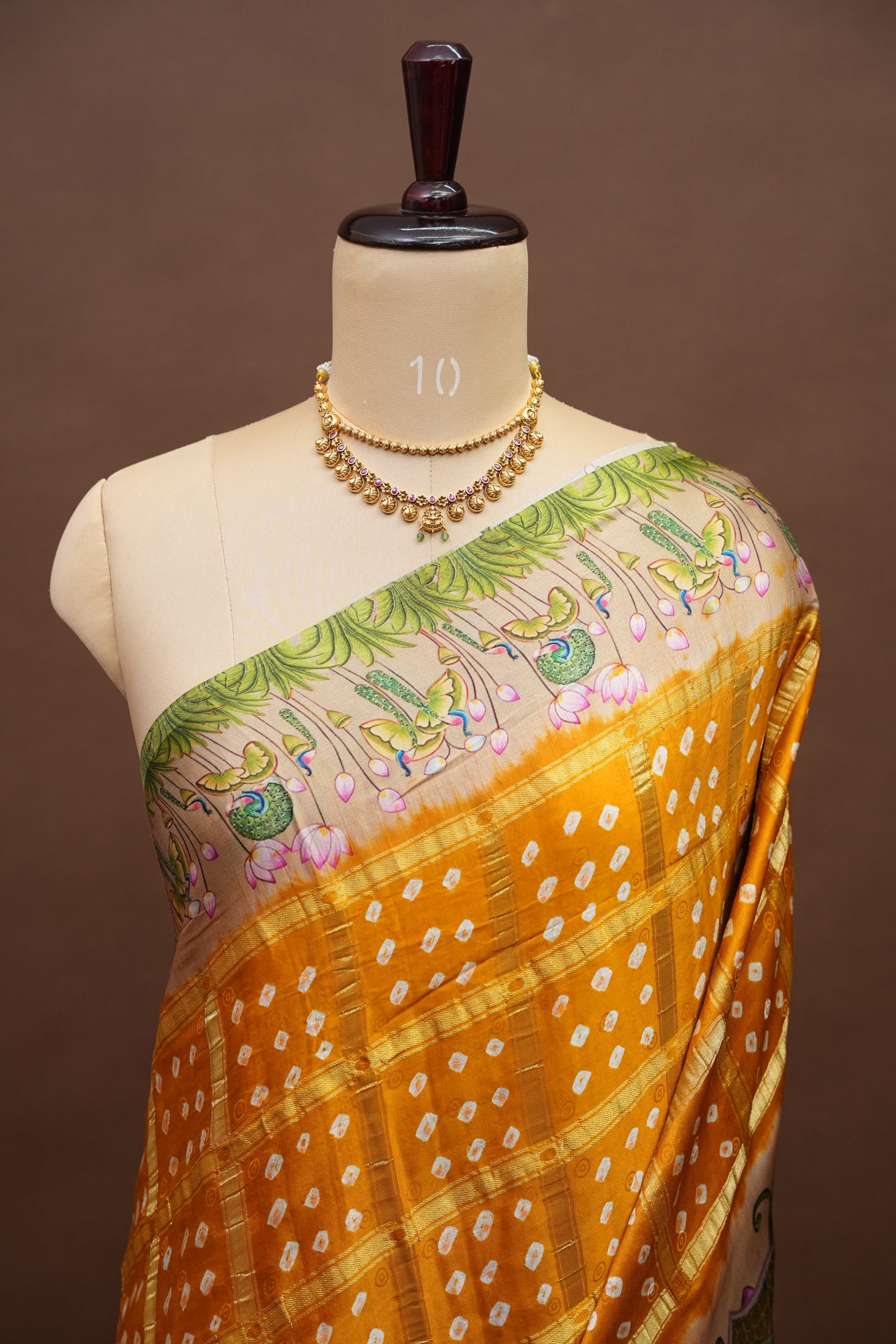 Subarnam's Exclusive Statement Saree – Pure Modal Silk Bandhani & Kalamkari Saree
