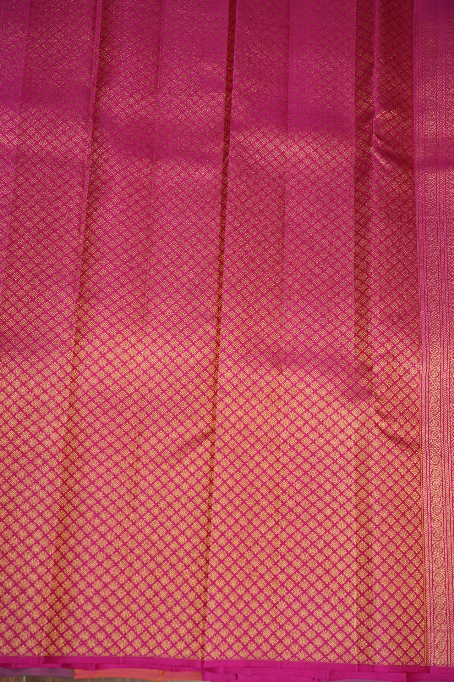 PURE KANCHIPURAM SILK PALLAM PALUM KATTAM SAREE – MULTICOLOUR CHECKS WITH PINK PALLU | SILK MARK CERTIFIED