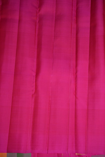 PURE KANCHIPURAM SILK PALLAM PALUM KATTAM SAREE – MULTICOLOUR CHECKS WITH PINK PALLU | SILK MARK CERTIFIED