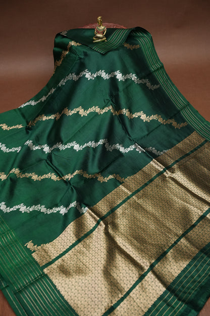 Pure Mango Silk in Emerald Green|Silk Mark Certified