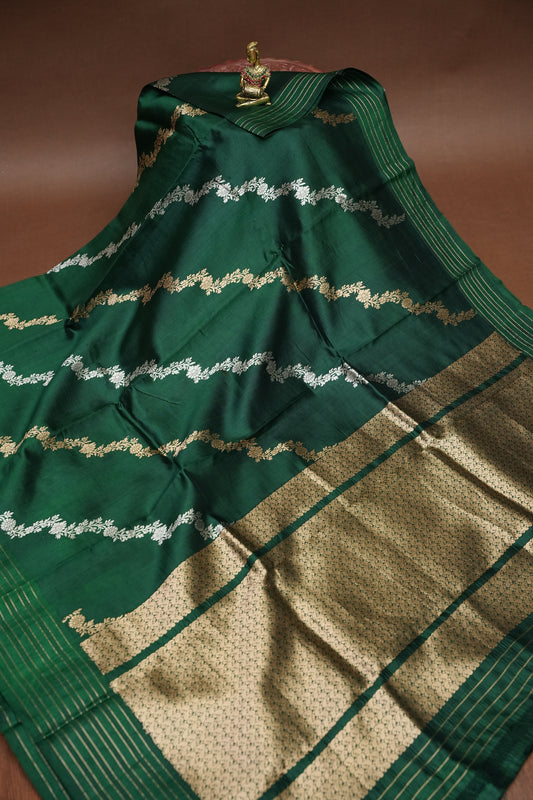 Pure Mango Silk in Emerald Green|Silk Mark Certified