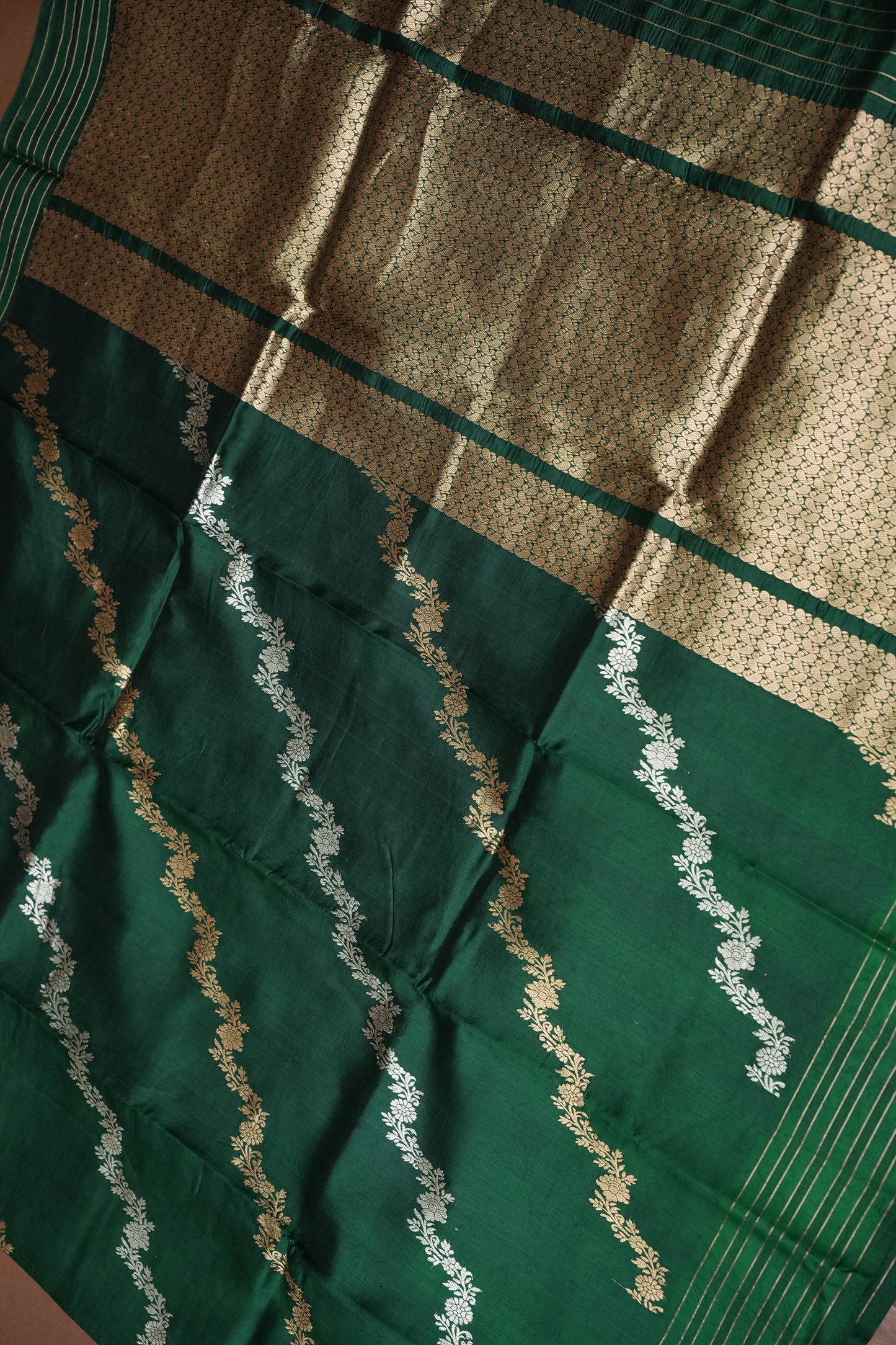 Pure Mango Silk in Emerald Green|Silk Mark Certified