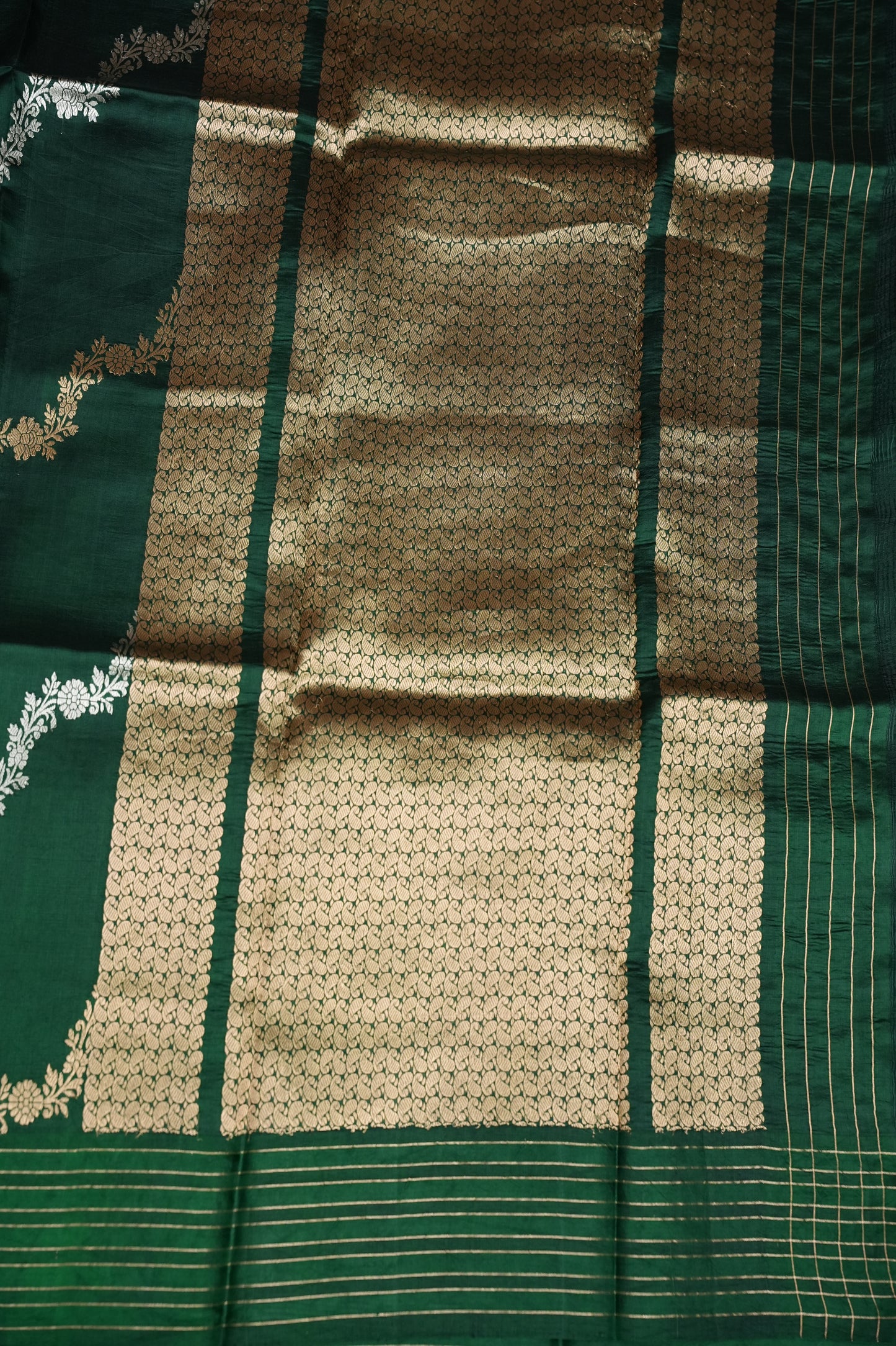 Pure Mango Silk in Emerald Green|Silk Mark Certified