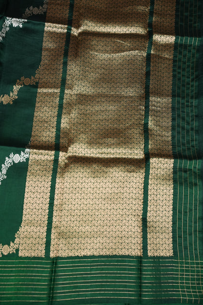Pure Mango Silk in Emerald Green|Silk Mark Certified