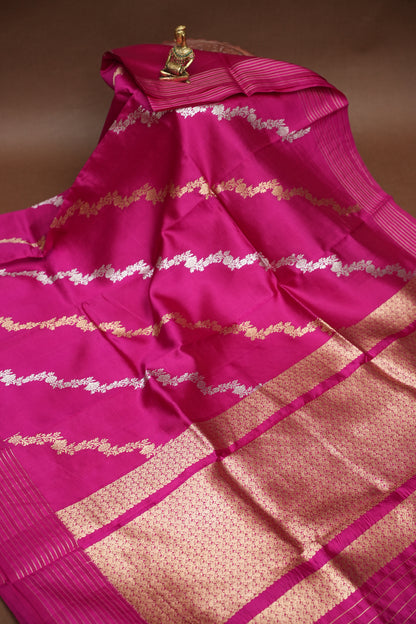 Pure Mango Silk in Rani Pink | Silk Mark Certified