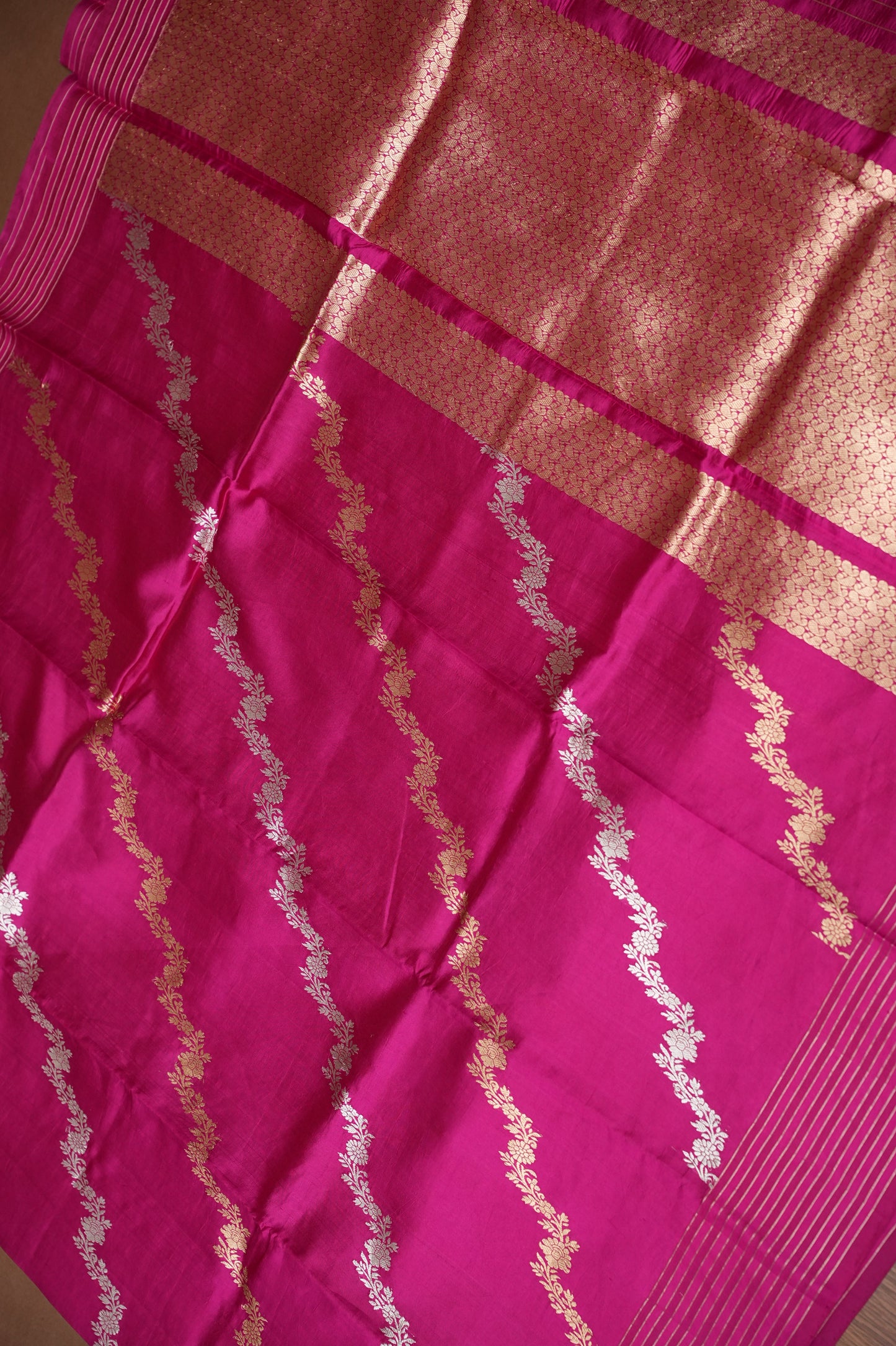 Pure Mango Silk in Rani Pink | Silk Mark Certified