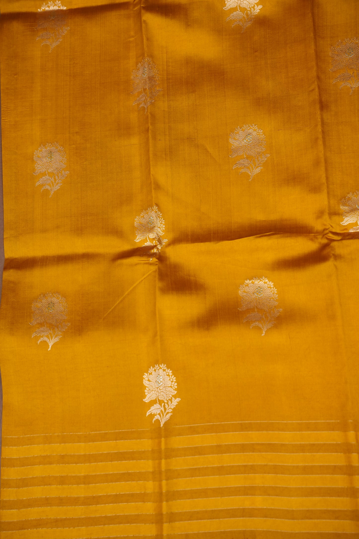 Pure Mango Silk Saree in Mustard | Silk Mark Certified