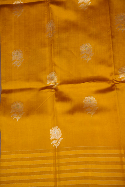 Pure Mango Silk Saree in Mustard | Silk Mark Certified