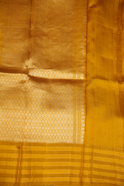 Pure Mango Silk Saree in Mustard | Silk Mark Certified