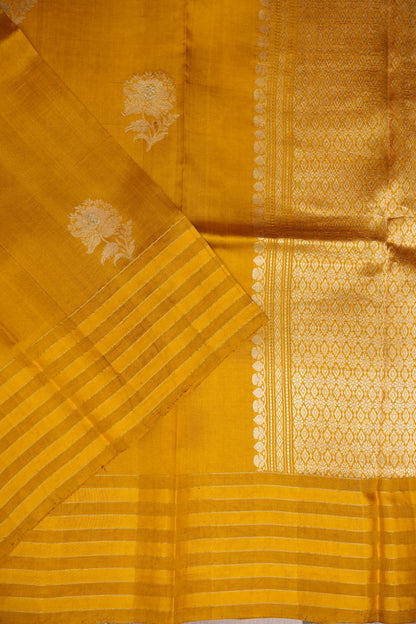 Pure Mango Silk Saree in Mustard | Silk Mark Certified