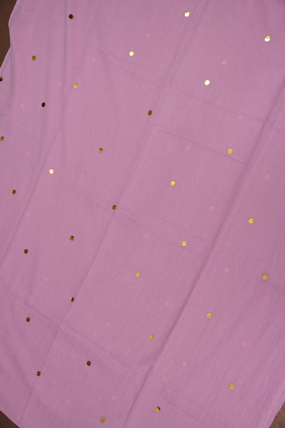 Mulmul Cotton Saree with Tassels - Pink
