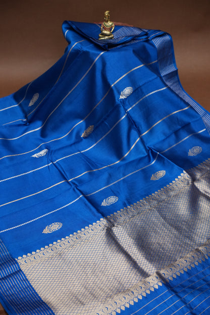 Pure Mango Silk Saree in Royal Blue | Silk Mark Certified
