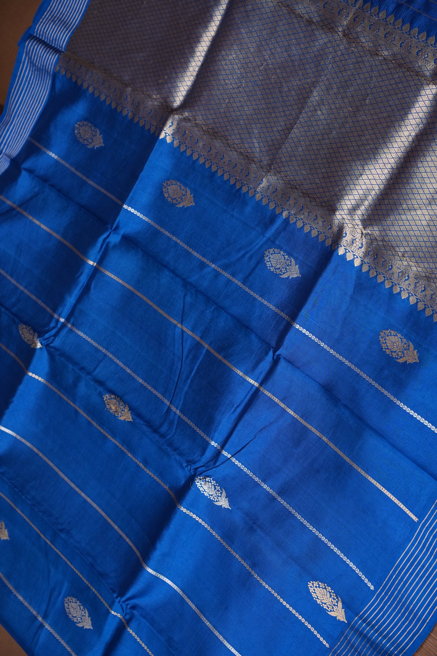 Pure Mango Silk Saree in Royal Blue | Silk Mark Certified