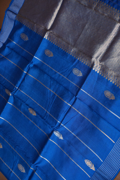 Pure Mango Silk Saree in Royal Blue | Silk Mark Certified