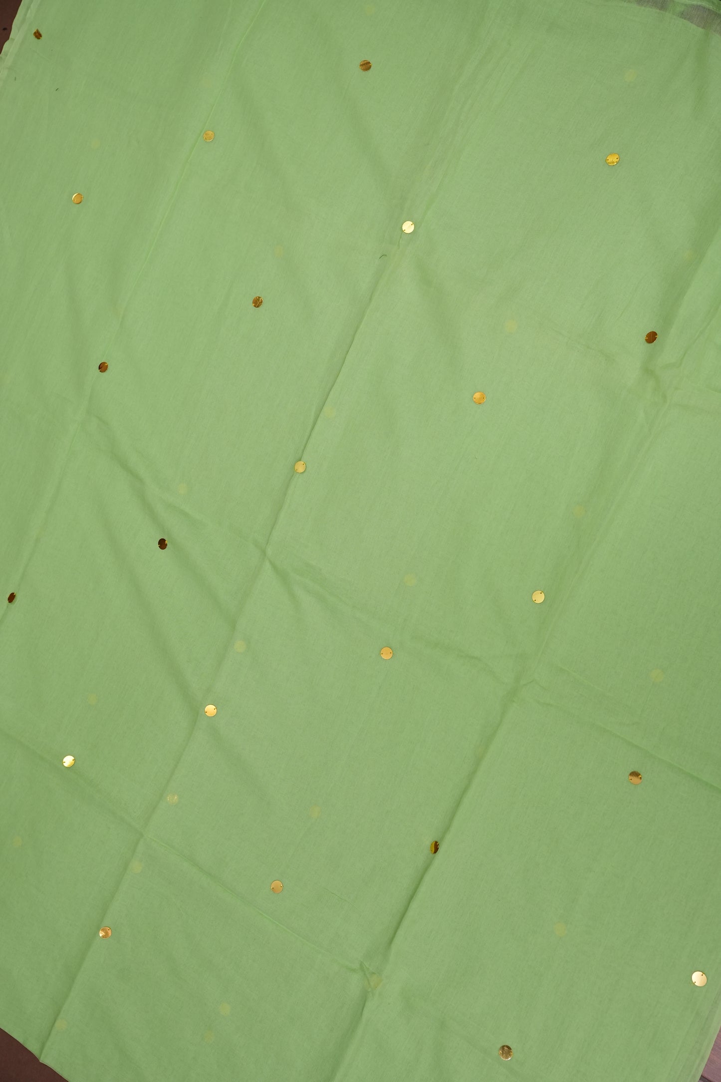Mulmul Cotton Saree with Tassels - Pistachio Green
