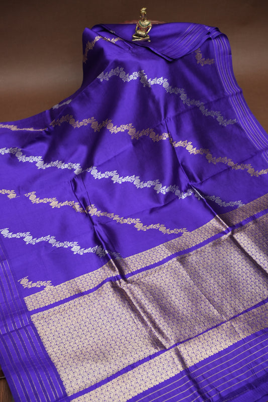 Pure Mango Silk Saree in Regal Violet | Silk Mark Certified