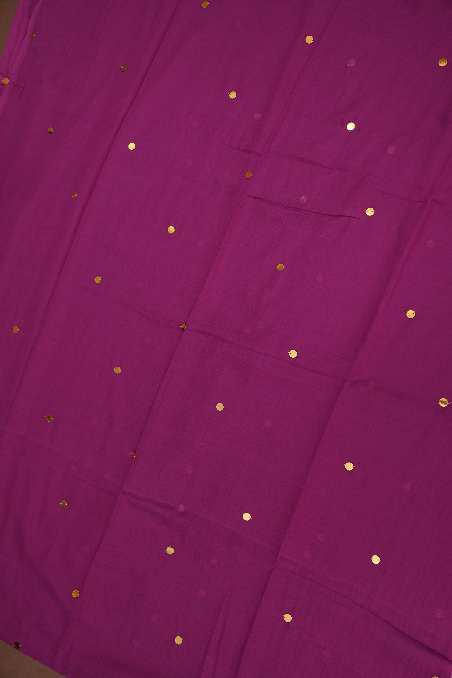 Mulmul Cotton Saree with Tassels - Dark Pink