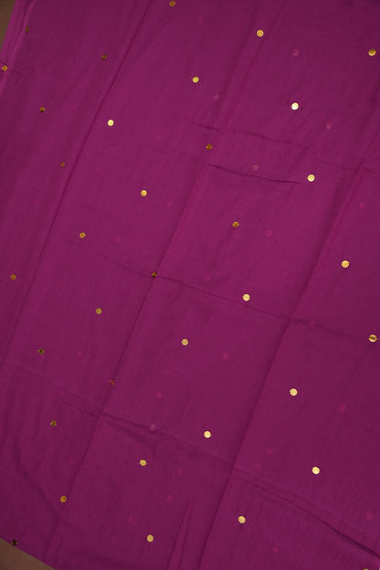 Mulmul Cotton Saree with Tassels - Dark Pink
