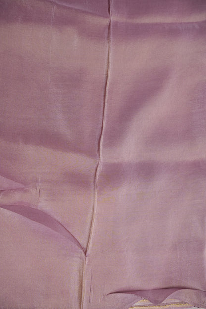 Mellow Tissue Banarasi Silk Saree in Soft Pink with Antique Silver Zari.