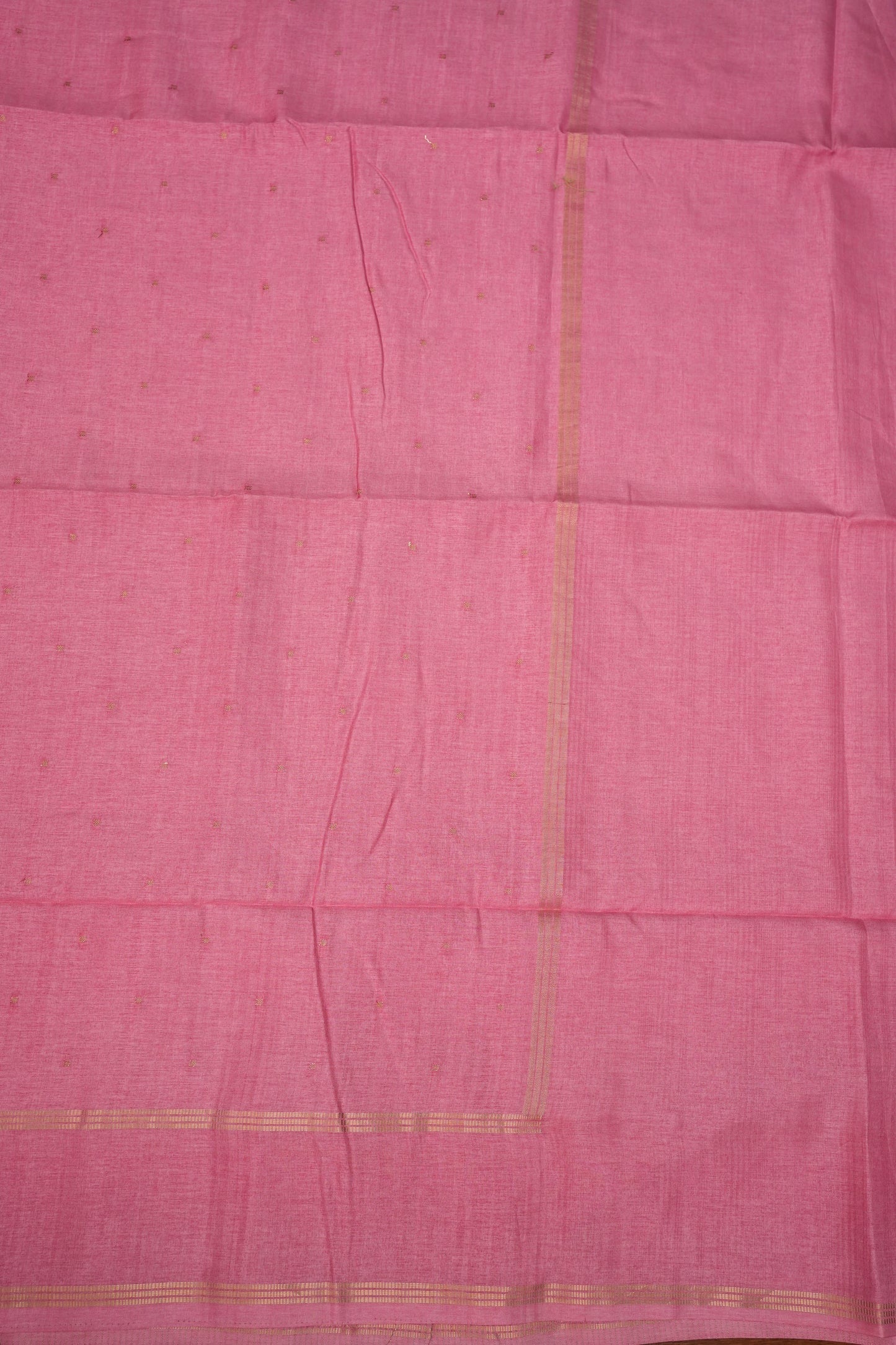 Semi Tussar Silk Saree with Traditional Gap Border – Rose Pink