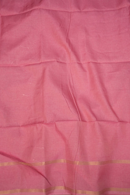Semi Tussar Silk Saree with Traditional Gap Border – Rose Pink