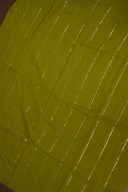 Mulmul Cotton Saree with Tassels - Green