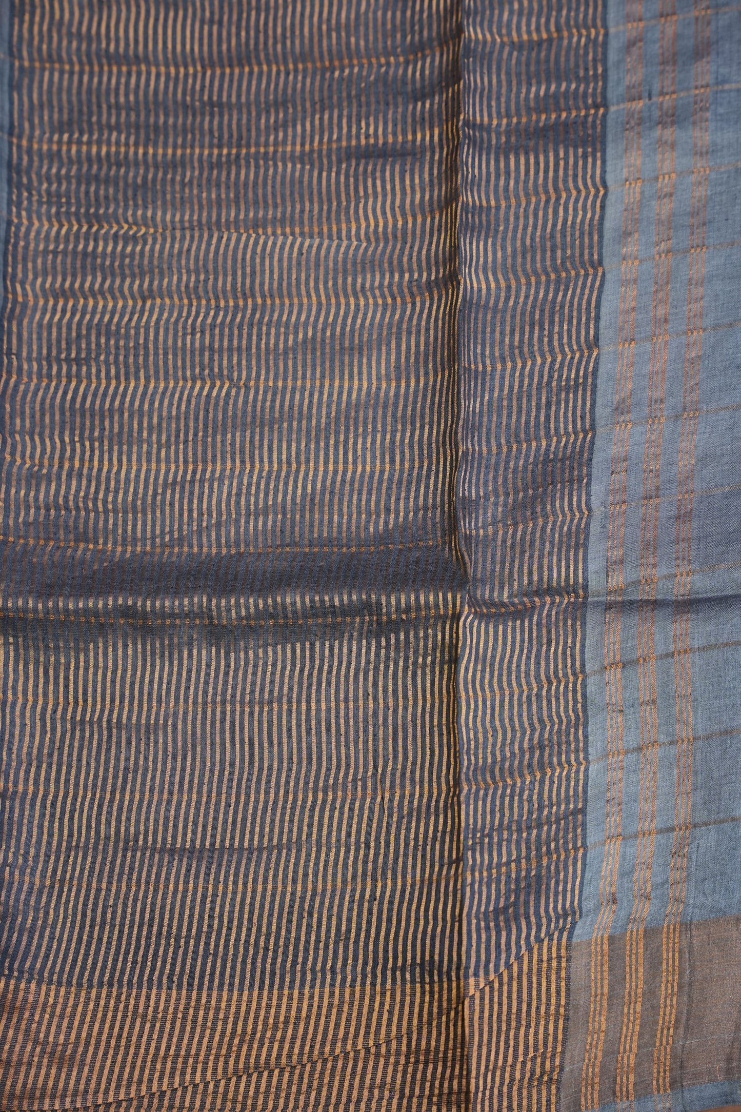 Pure Tussar Silk Saree with Handpainted Blouse-Orange|Silk Mark Certified